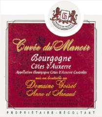 Côtes d'Auxerre rouge Cuvée du Manoir Goisot 2011